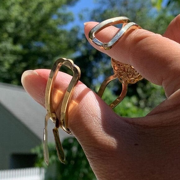 Vtg Genuine Tiger Eye Stone Cuff Bracelet - Picture 6 of 12